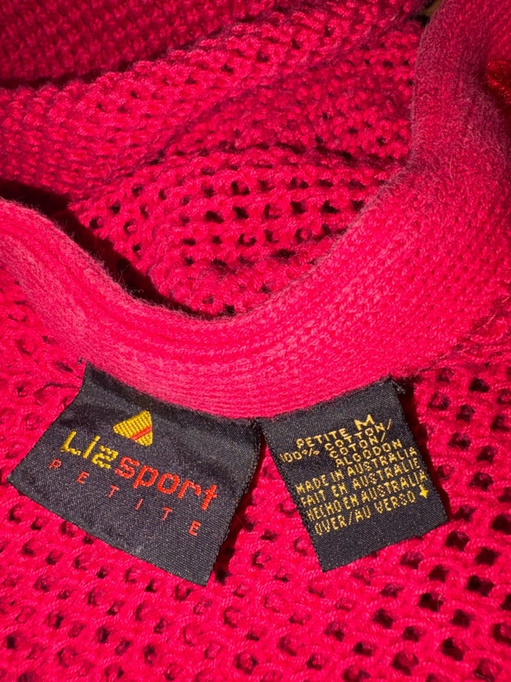 Red Textured Button-Front Cardigan Sweater - Picture 3 of 3